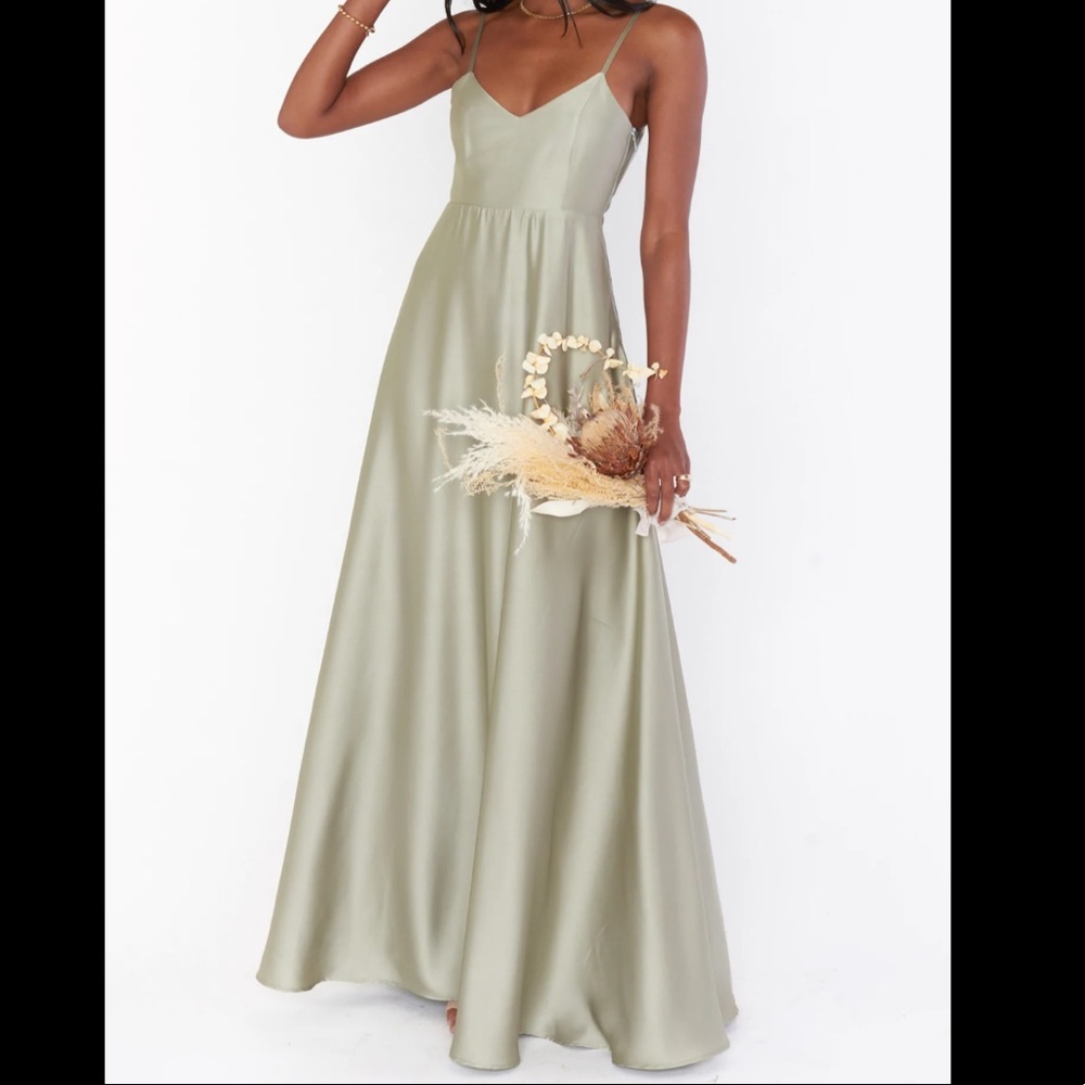 show me your mumu faith maxi dress - moss green